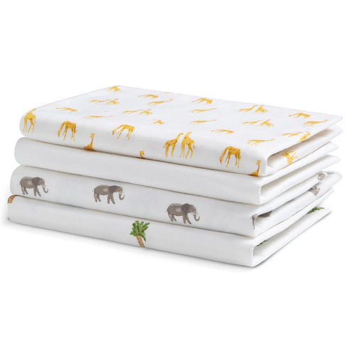 Delta Children 100% Cotton Flannel Baby Receiving Blankets for Girls and Boys – 30x30 Inches (Pack of 4)
