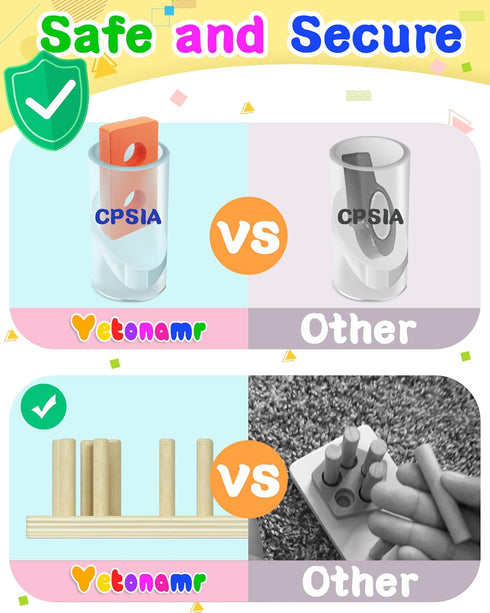 Montessori Toys for 1-3 Years Old Boys Girls, Wooden Sensory Toys for Ages 2-4, Toddler Learning Activities