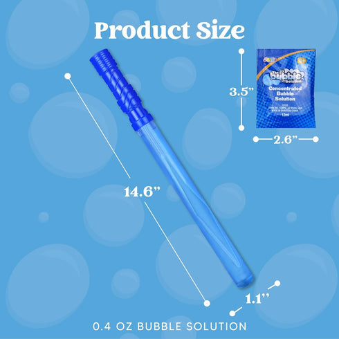 JOYIN 14.6’’ Big Bubble Wands, 1 Dozen Bubble Wand Bulk with Refill Solution for Summer Party Favors
