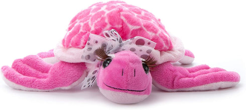 The Petting Zoo, Lash'z Pink Sea Turtle Stuffed Animal, Gifts for Girls, Plush Toy 12 Inches