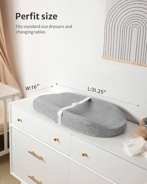 3216 Blissful Diary Baby Changing Pad with Waterproof Lining Foam, Includes a Soft & Washable Cover, Contoured Changing