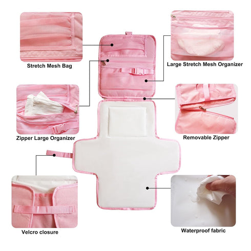 Portable Changing Pad for Baby, Travel Diaper Changing Pad for Newborn, Waterproof Baby Changing Mat, Foldable