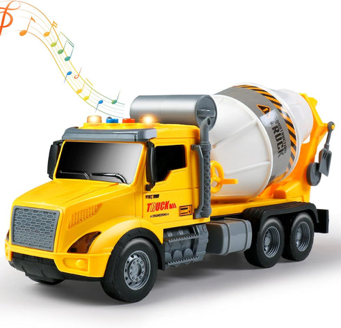 DWIRCTOYS Toddler Trucks Toys,Big Cement Mixer Toy Truck with Lights and Sounds,Truck Vehicle