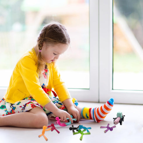 MAGMEN Enhanced Grip Magnetic Fidget Toy Figures for Kids 3-8 & Toddlers | 5 Piece Opaque Color Magnet Set for Travel &