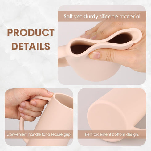 Baby Bath Rinse Cup, Food Grade Silicone Body Washing Rinser Cup, Pink