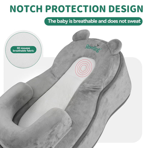Rootling Baby Feeding Pillow, Anti Overflow Feeding Pillow for Reducing Spit-Up, Safety Nursing Pillow, Baby Lounger