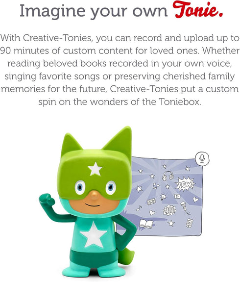 Tonies Superhero Creative Audio Character - Record & Upload Your Own Stories and Songs, Turquoise/Green