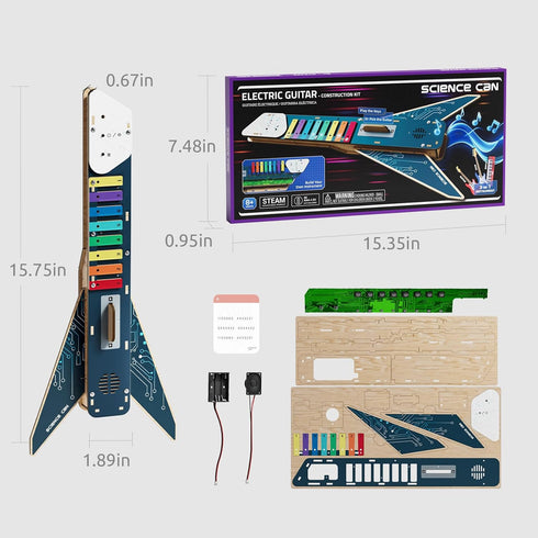 8-12, 3D 8+ Science Can STEM Science Kit for Kids Age DIY Electronics Guitar Building Kit, Wooden Puzzles Musical