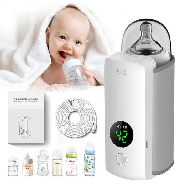 xeamun Portable Bottle Warmer for Travel,Baby Breastmilk and Formula Bottle Warmer, 6-Speed Precise