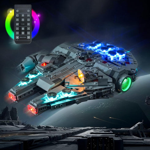 Upgraded LED Light Kit for Lego New Hope Millennium Falcon Building Set, Remote Control Version (Model Not Included)