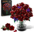 HOGOKIDS Flowers Bouquet Building Set - 15 Burgundy Roses Mother's Day Gfit