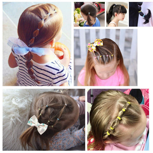 Baby Hair Ties for Girls - 200Pcs Small 1" Elastic Toddler Hair Ties Ponytail Holders Hair Accessories