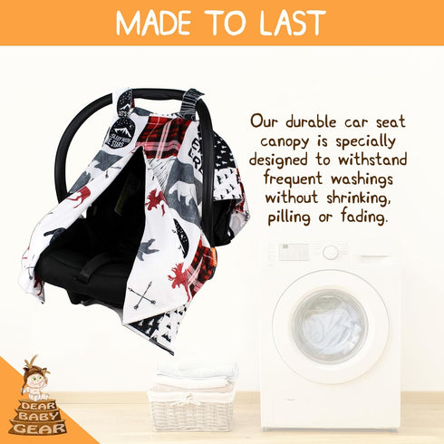 Cozy 38" 27" Dear Baby Gear Car Seat Blanket - Infant Carseat Canopy & Winter Covers - Baby Car Seat Cover for Girls