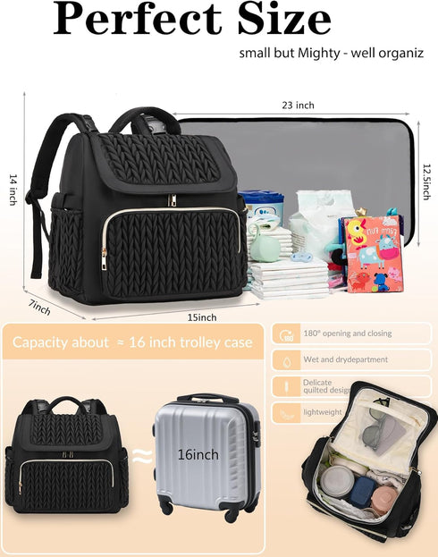 Awanhe Backpack, Diaper Bag Baby Bag with Changing Pad, Travel Waterproof Diaper Bag Tote, Newborn Essentials Must