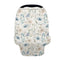 Biyejit Blue Floral Print Car Seat Cover for Babies, Mom Nursing Covers Breastfeeding
