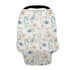 Biyejit Blue Floral Print Car Seat Cover for Babies, Mom Nursing Covers Breastfeeding