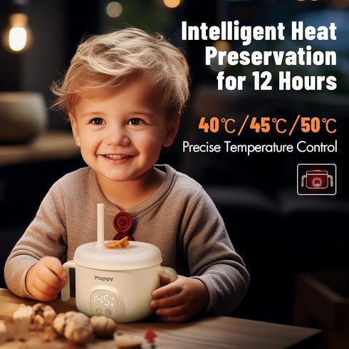 40/45/50 316L 13.5 Phanpy Smart Thermostatic Bowl To Keep Baby/Toddler/Children Food Warm with Constant Precise