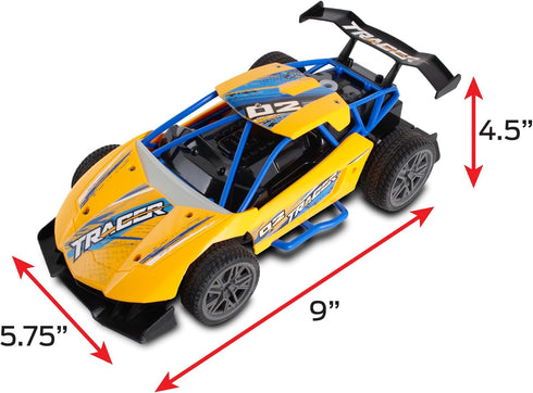 Mean Machines Rocket Racer 2.4GHz RC Rally Car with LED & Smoke Effects, Colors Will Vary