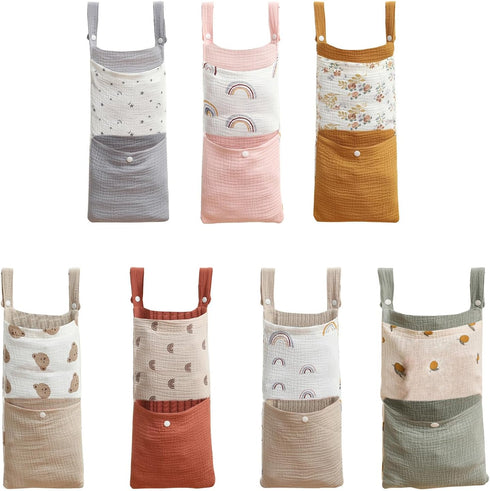 ZHENZQ Crib Hanging Diaper Bag For Baby Bed Toy Storage Newborns Strollers Organizers Bag Large Capacity Nappy Case