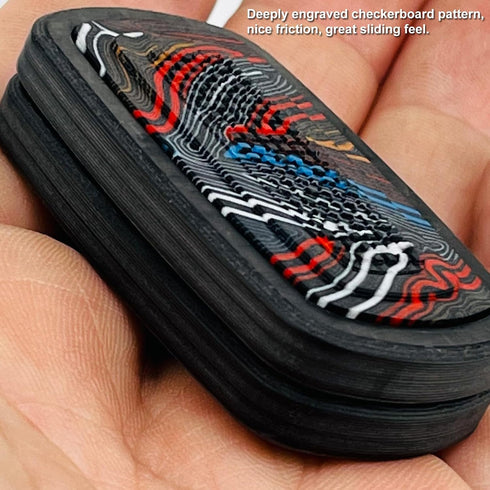 DFS-47 DjuiinoStar Silent Fidget Slider (Carbon Fiber + Glass Fiber), CNC Machined Free-Floating Push Slider, Addictive