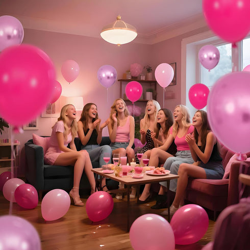 100Pcs 12Inch Pink Balloons Hot Pink Metallic Pink Balloon Light Pink Balloon for Birthday Wedding Baby Shower Princess