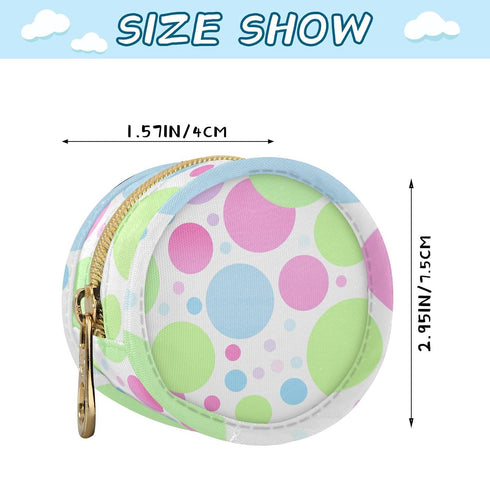 Dots Pattern Round Pacifier Storage Case with Zipper, Portable Pacifier Case for Travel, Diaper Bag & Purse, Pacifier