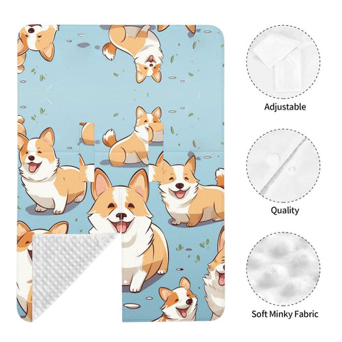 KKLWEGU Corgi Pattern Corgi Pattern Baby Car Seat Canopy Cover, Multi Use Breathable Nursing Breastfeeding Covers