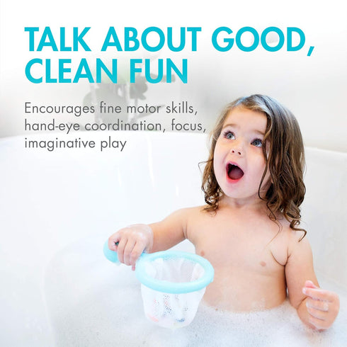 Boon Water Bugs Floating Bath Toys, Includes Net and Three Bug Bathtub Toys, Toddler Sensory Toys, Mint