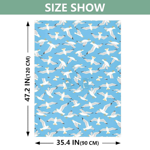 DOMIKING Sky Blue Seagulls Print Baby Car Seat Cover Breathable Infant Car Seat Cover for Babies Lightweight Carseat