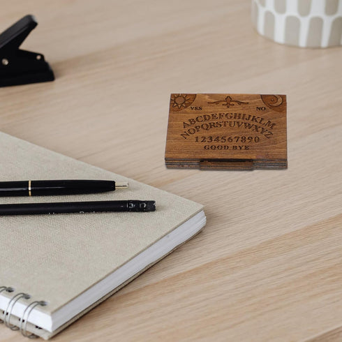6.00X4.30X0.80cm/2.36X1.69X0.31in LOGOFUN Miniature Wooden Spirit Board with Planchette Mini Tiny Spirit Talking Board