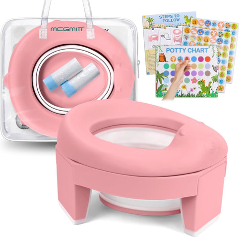 MCGMITT Portable Potty Seat for Kids Travel - Foldable Training Toilet Chair