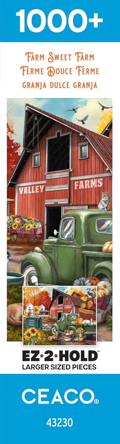 Ceaco - Farm Sweet Farm - 1000 Oversized Piece Jigsaw Puzzle