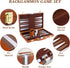Backgammon Set for 2 Players, Classic Portable Board Game with PU Leather Case (Brown, 15inch)