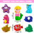 Staroud Bag(9 Packs) Color Changing No Hole Bath Toys for Toddlers Kids, Water Table Toys Rubber Animal with Bath Book