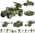 18 Pack Die-cast Military Vehicles Sets, 6 Pack Assorted Alloy Metal Models and 12 Pack Soldier Army Men