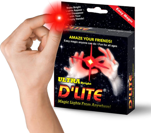 D'lite Magic Thumb Lightup Trick Set - 2 Original Ultra Bright Light Magic Fingers for Closeup & Stage Magic