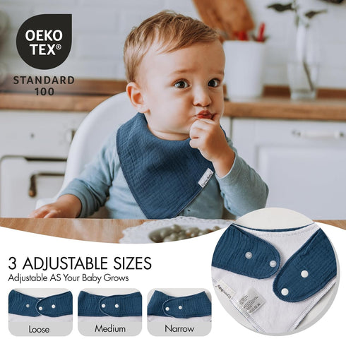 Girls,10 Pack Set Drooling,100% Muslin Baby Bibs for Boys Super Absorbent Baby Bandana Drool Bibs for Teething