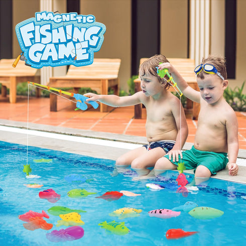 TOY Life Magnetic Fishing Game for Kids 3-5, Toddler Fishing Poles for Pool Water Fish Bath Toys