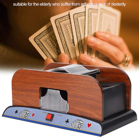 ZJchao Automatic Card Shuffler, Battery Operated Poker Shuffling Machine for Home Tournament Use.