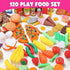 120 Set Piece Deluxe Pretend Play Food Toy Tasty Treats Plastic Cooking and Grocery Shopping Assortment