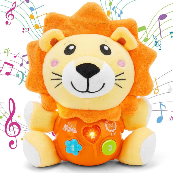 Baby Toys for 6 to 12 Months - Musical Lion Plush Toy for 1 Year Old Boys & Girls - Best Newborn Gift