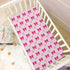 SDMKA 27x39 Inch Pink Bows Crib Sheets for Boys Girls - Portable Microfiber Fitted Crib Sheet for Playard and Mini Crib