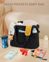 15.6inch LOVEVOOK Diaper Bag Tote, Puffer Baby Diaper Bag Waterproof Travel Diaper Tote with Changing Pad Pacifier Case