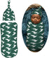 Sets Eagle On Green Background Newborn Swaddle Blankets Hat Soft Baby Receiving Blanket Swaddle Sack for Baby Shower