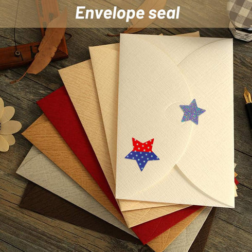 Patriotic Stickers, 4th of July Metallic Red White Blue Star Labels, 80Pcs Foil Decals for Decoration