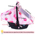 4 FIOBEE Baby Car Seat Cover, Car Seat Covers for Babies Infant Car Seat Canopy with Breathable Mesh Window Waterproof