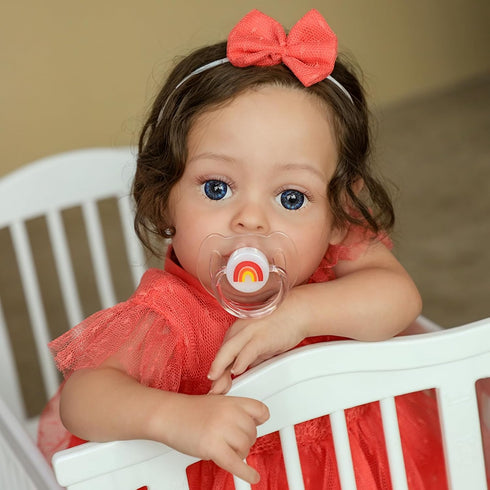 20 Inch Set, F963 3+ SCOM Reborn Baby Doll, Realistic Toddler Girl Doll with Soft Weighted Cloth Body & Vinyl Limbs