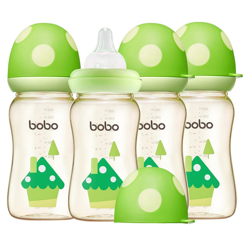 YOHKOH PPSU Baby Bottle Wide Neck, Newborn Anti-Colic Bottle with Natural Response Nipple, Easy to Clean (8.8oz, Pack