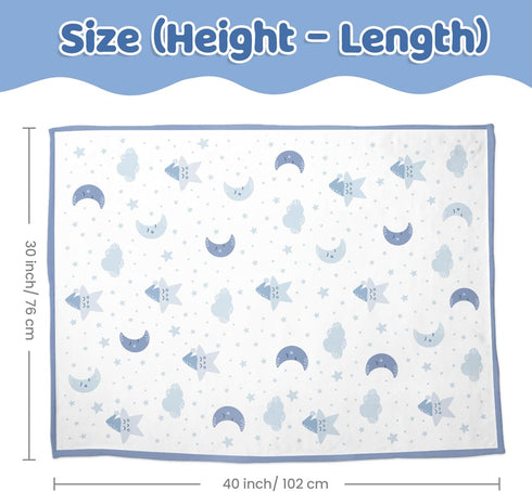 30 40 Inches Star Baby Blanket x for Boys Girls, Toddler Newborn Infant, Soft Plush Receiving Blanket with Dotted Back