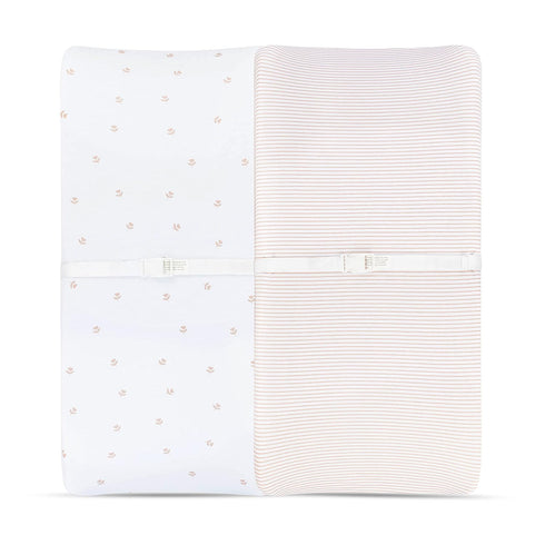 Set Changing Pad Cover and Crib Sheet Bundle (Pink Tulip Collection)